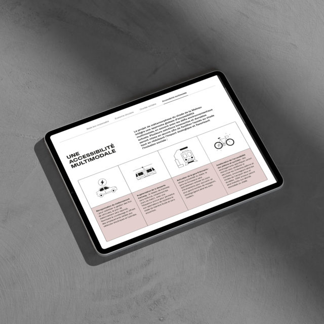 Mockup d'un Ipad avec une page du site Destination Meinau affiché
