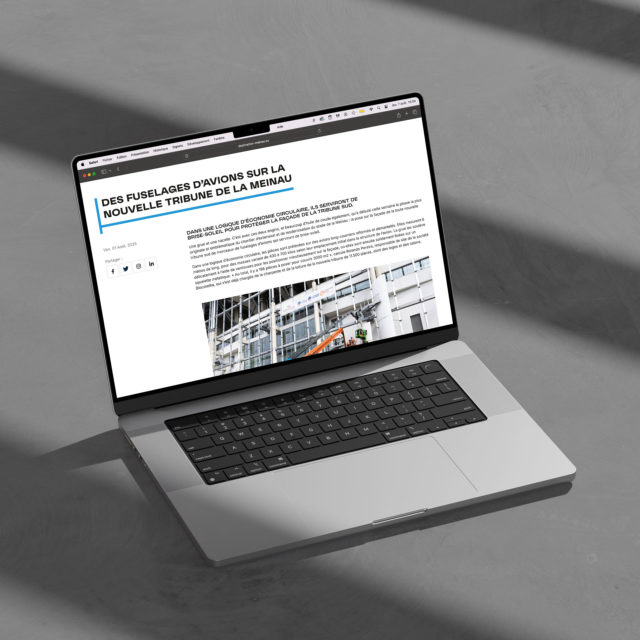 Macbook avec une page du site Destination Meinau