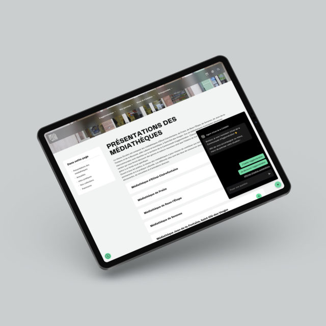Mockup d'un ipad de la page 